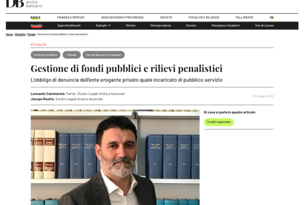 fondi pubblici rilievi penalistici