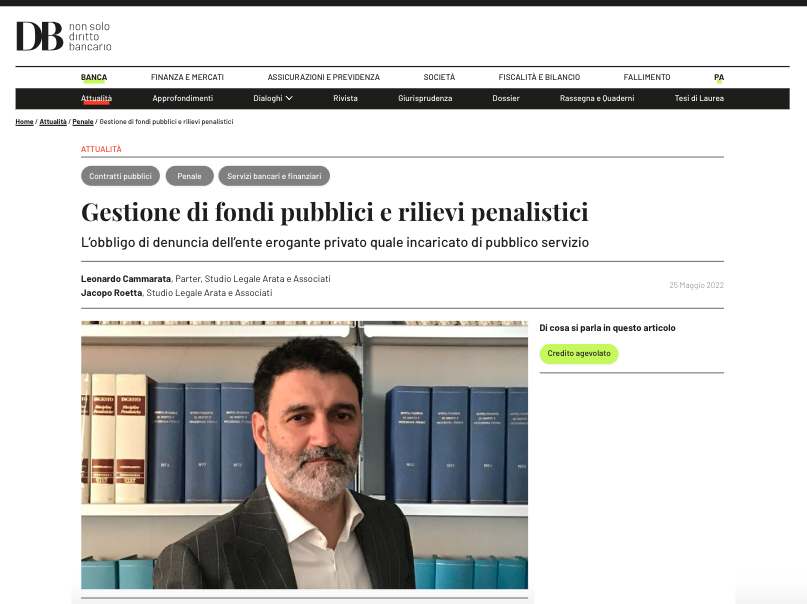 fondi pubblici rilievi penalistici