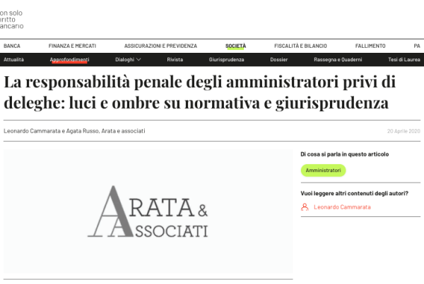 responsabilità penale amministratori deleghe