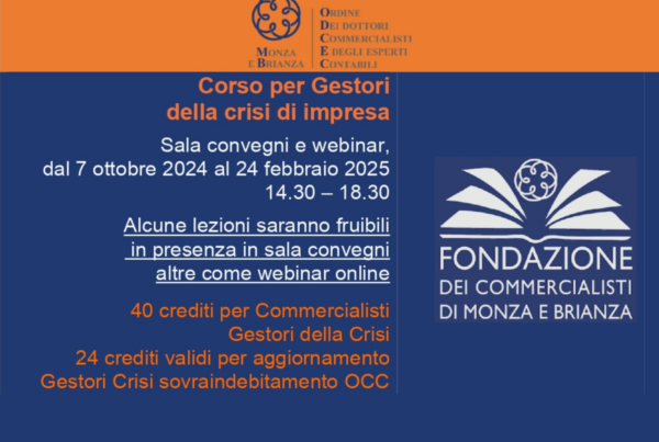 Corso Gestori della crisi di impresa 21 ottobre 2024